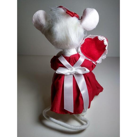 ANNALEE Love Heart Valentines Fancy Dressed White Female Mouse Doll 7.5" - Picture 4 of 8